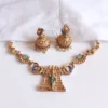 Antique-Meenakari-Lekshmi-Gopuram-Coral-Choker-Set