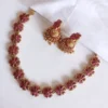 Charming-Ruby-Stone-Floral-Choker-with-Jhumka-Earrings