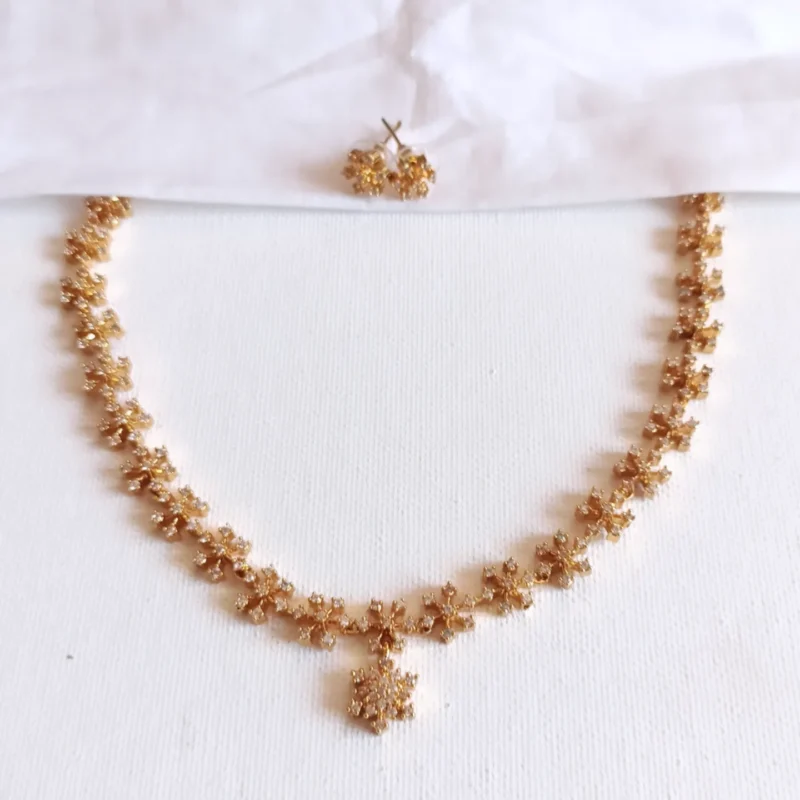 Floral AD Stone Choker Set