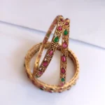 Kempu Stone Gold Bangles