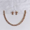 Multicolour-pink-Leaf-Design-Necklace-Set-with-Matching-Stud-Earrings