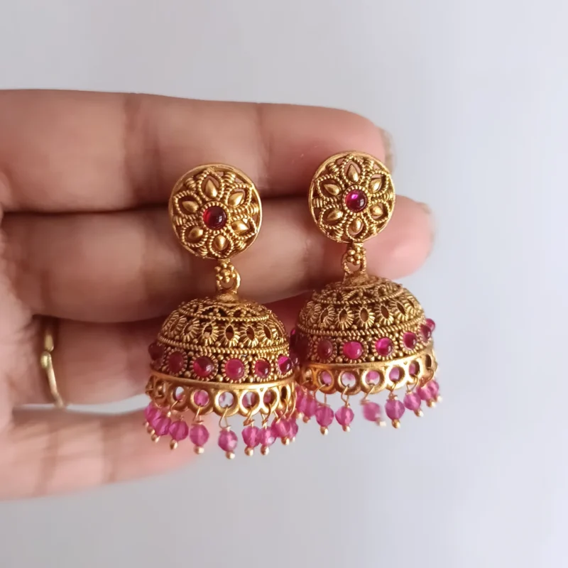 Antique Dome Shaped Jhumka Earrings