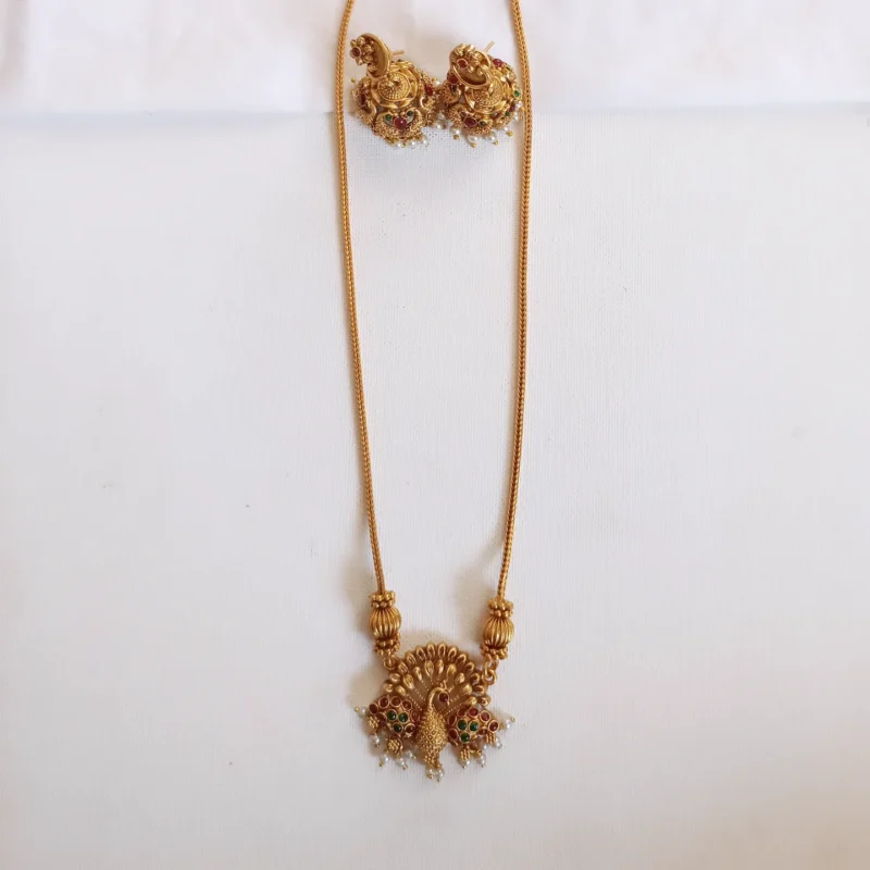 Temple Mayura Long Necklace Set