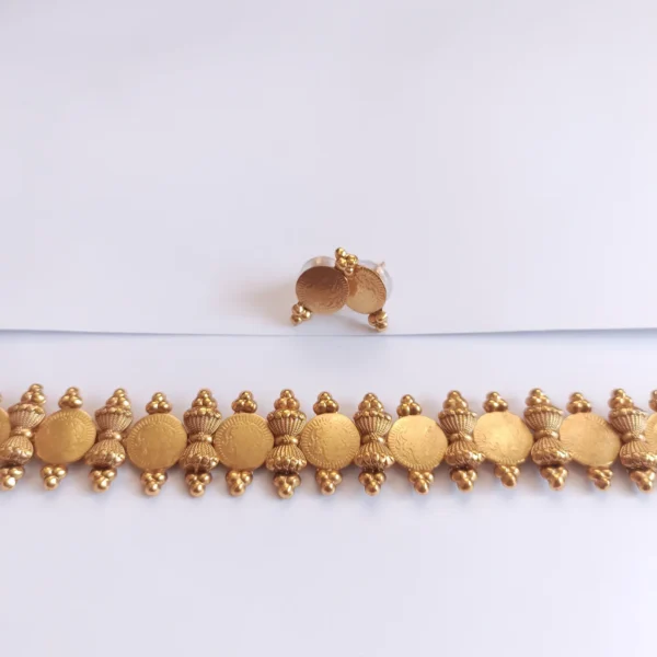 Traditional-Indian-Coin-Choker-Necklace-with-Earrings-online