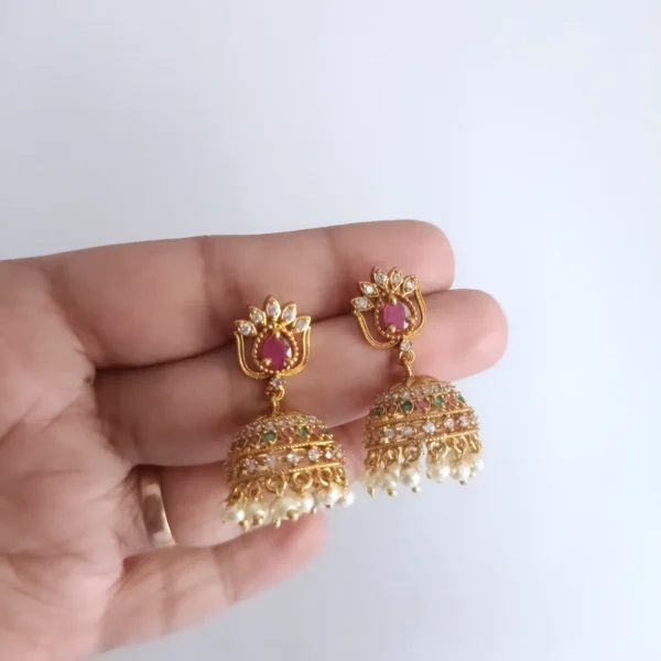 Pearl Drop Jhumka Earrings
