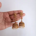 Lakshmi Temple Long Jhumka Earrings