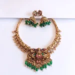 Lakshmi Green Bead Necklace Set