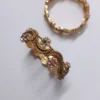 Antique-Style-Gold-Plated-Kemp-Stone-Kada-Bangles-with-white-Floral-Motifs