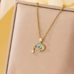 Blue Evil Eye Pendant Necklace