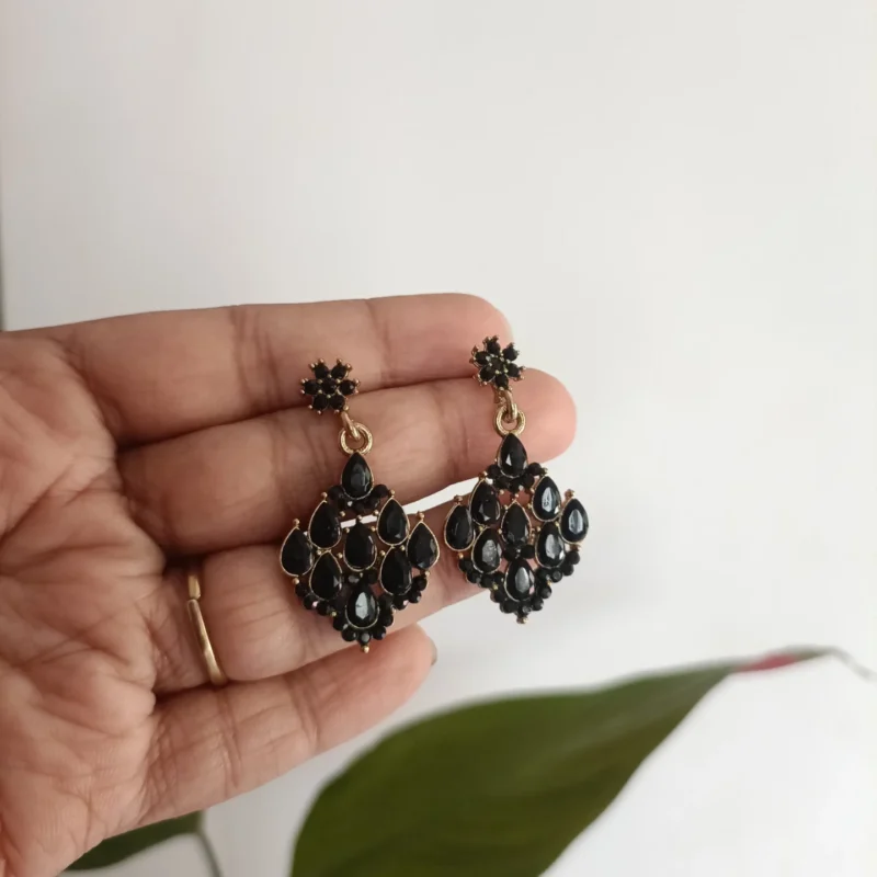 Teardrop Stone Chandelier Earrings