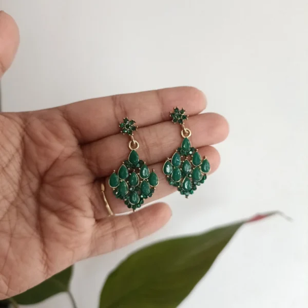 Budget-Friendly-Chandelier-Earrings-Featuring-Green-Teardrop-Shaped-Stones