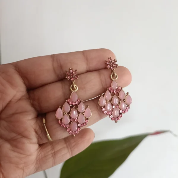 Budget-Friendly-Chandelier-Earrings-Featuring-Pastel-Teardrop-Shaped-Stones