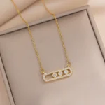 AD Geometric Pendant Necklace
