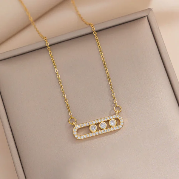AD Geometric Pendant Necklace