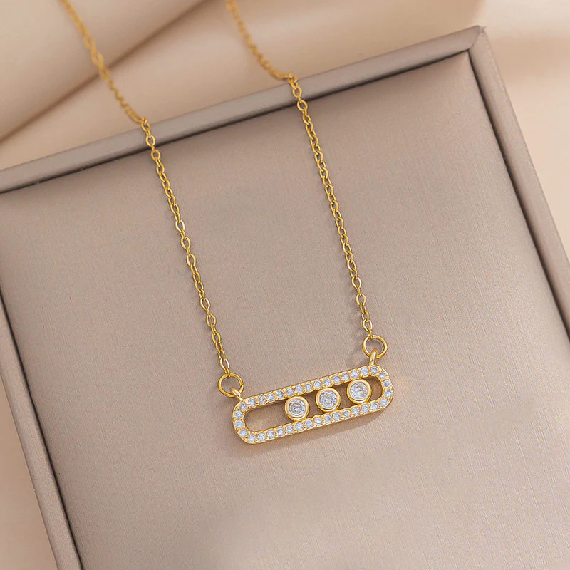 AD Geometric Pendant Necklace