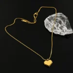 Anti Tarnish Curvy Heart Pendant Necklace