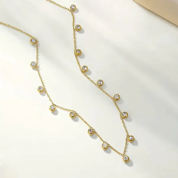 Anti Tarnish Geometrical Stone Necklace