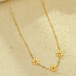 Anti Tarnish Flower Pendant Necklace