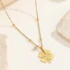 Anti Tarnish Clover Pendant Necklace