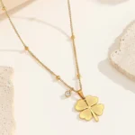 Anti Tarnish Clover Pendant Necklace