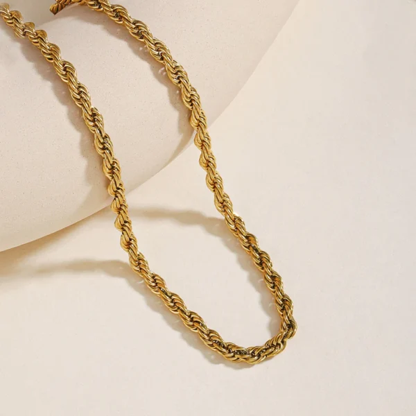 Anti Tarnish Twisted Chain Necklace