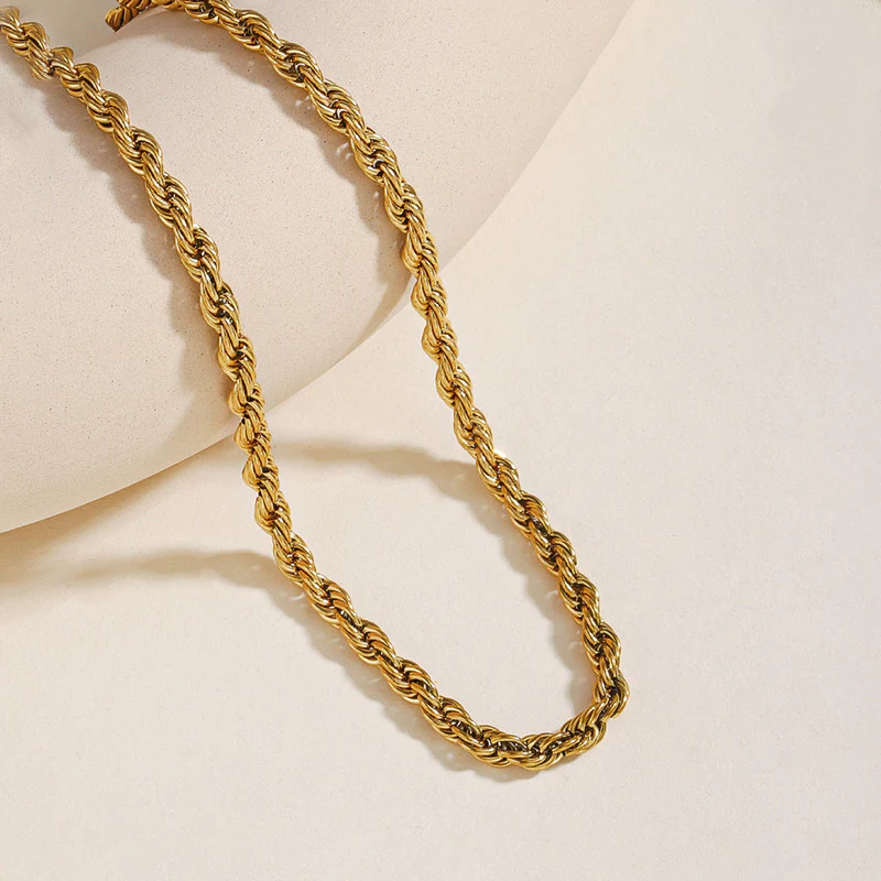 Anti Tarnish Twisted Chain Necklace