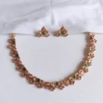 CZ Tilak Stone Temple Necklace Set