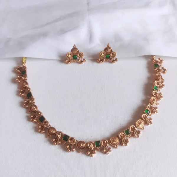 CZ Tilak Stone Temple Necklace Set