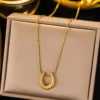 Anti Tarnish Horse Shoe Pendant Necklace