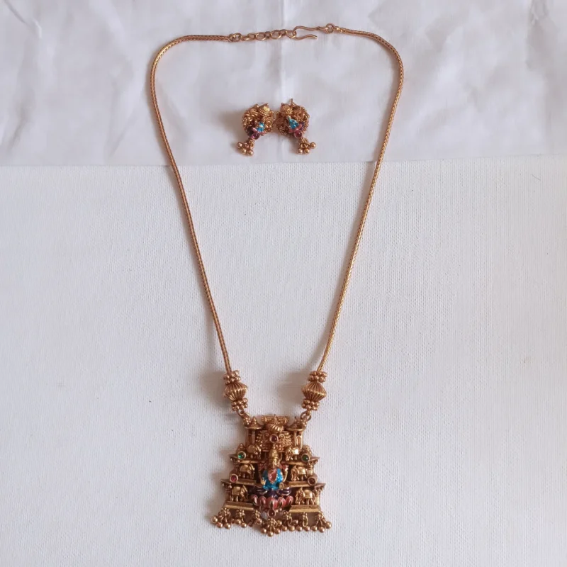 Meenakari Lakshmi Gopura Necklace Set