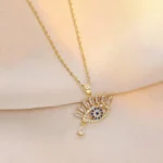 White Evil Eye Pendant Necklace