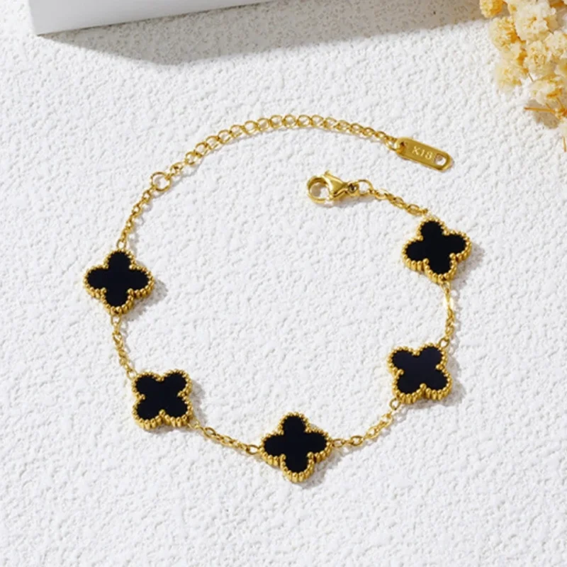 Anti Tarnish Clover Charm Bracelet