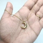 Anti Tarnish Half Moon Zircon Necklace
