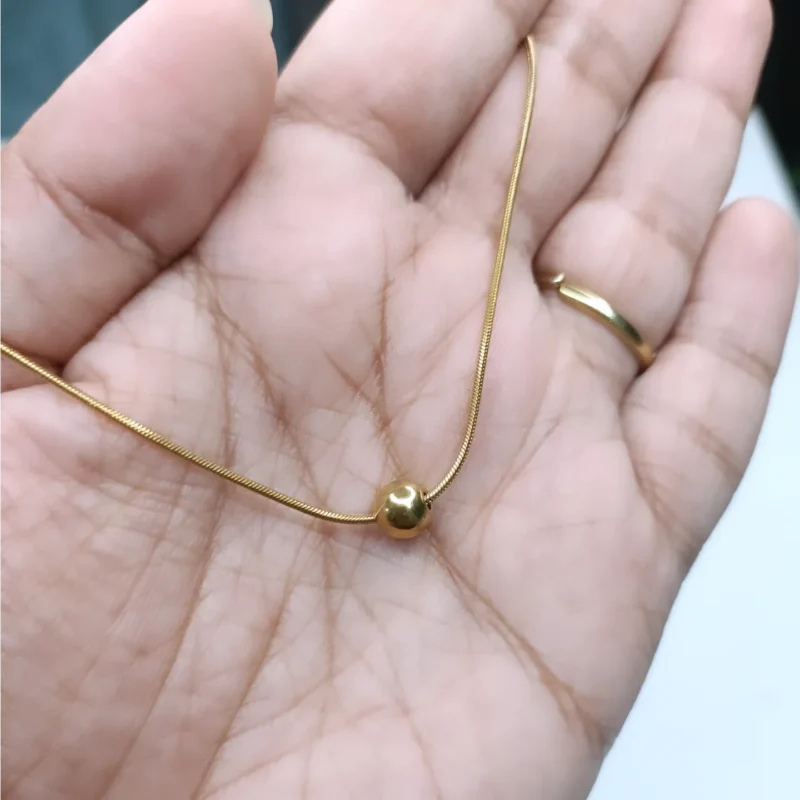 Anti Tarnish Ball Pendant Necklace