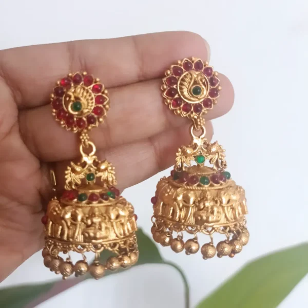 Lakshmi Temple Jhumka Earrings