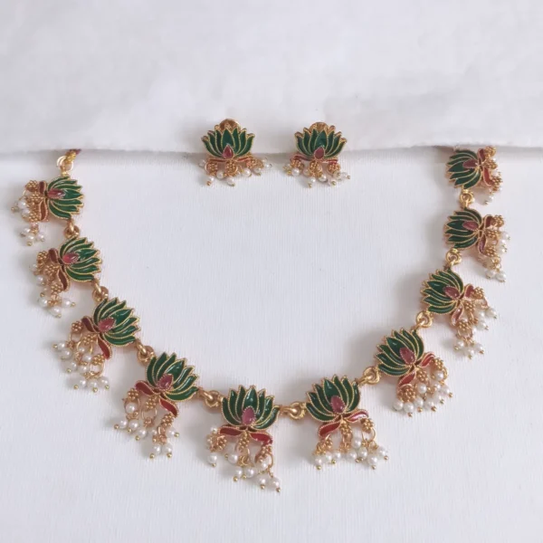 Lotus Charm Necklace Set