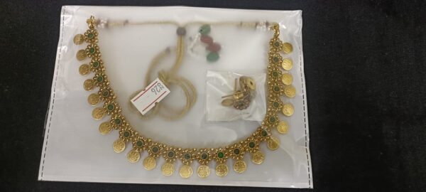 Coin Green Stone Choker