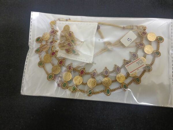 Multi Stone multi layer Coin Choker - free shipping
