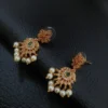 South-Indian-Traditional-AD-and-kemp-Stone-Dangling-Pearl-Earrings