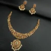 Peacock Ruby Green Stone Stud Earrings