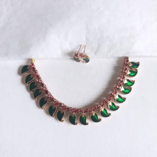 Ruby Green Mango Necklace Set
