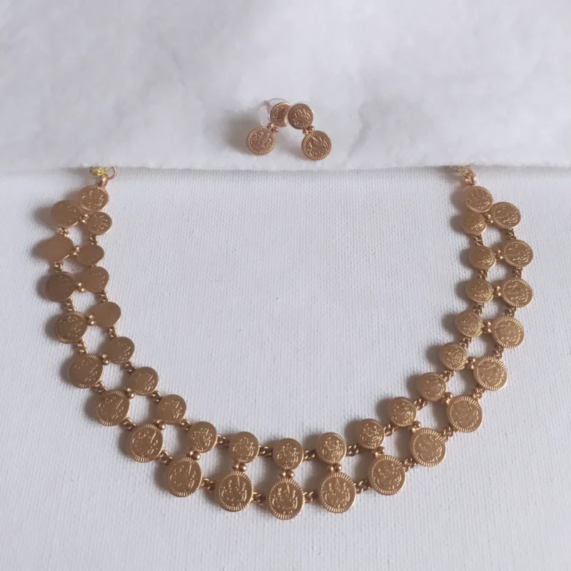 Double Layer Kasu Necklace Set