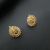 Peacock Ruby Green Stone Stud Earrings