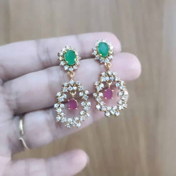White Zircon Drop Earrings