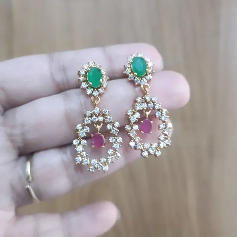 White Zircon Drop Earrings