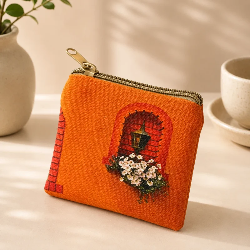 White Flower Box Coin Pouch
