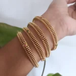 Ruby Green Stone Bangles Set
