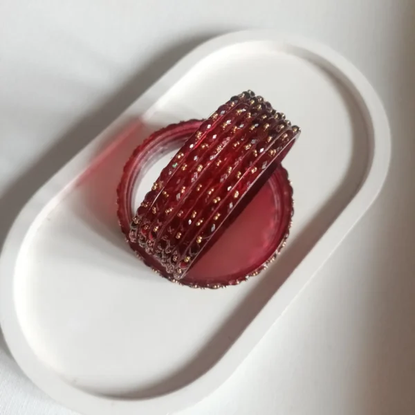 Budget-Friendly-Trending-Glossy-Raindrop-Glass-Maroon-Bangles