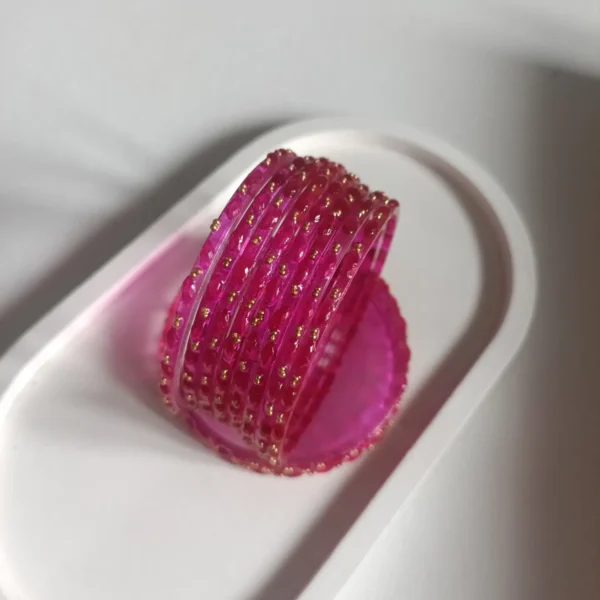 Budget-Friendly-Trending-Glossy-Raindrop-Glass-Pink-Bangles-Set