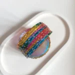 Glossy Raindrop Glass Bangles Set